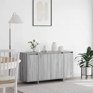 vidaXL Buffet Gris Sonoma 135 x 41 x 75 cm Bois d'ingénierie pas cher