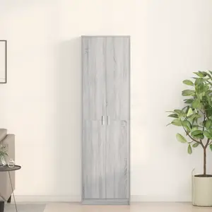 Comparateur de prix : vidaXL Vidaxl Armoire Grise Sonoma 55x25x189 Cm En Bois D'ingénierie
