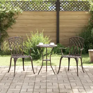 vidaXL Chaises De Jardin Vidaxl 2 Pcs En Alu Bronze pas cher