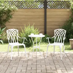vidaXL Chaises De Jardin Vidaxl 2 Pcs Aluminium Moulé Blanc pas cher