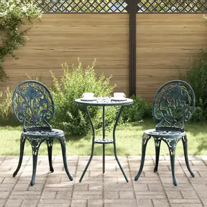 vidaXL Ensemble Bistro De Jardin 3 Pièces Vidaxl Vert En Alu Moulé pas cher