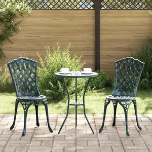 vidaXL - Tuin - Bistro - Set - 3 - pcs - Groen - Aluminium pas cher
