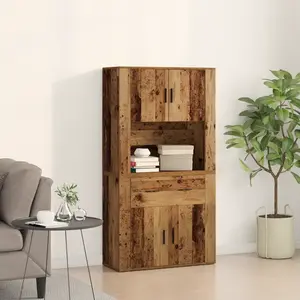 vidaXL Vidaxl Highboard Vieilli 80x33x150 Cm En Bois D'ingénierie