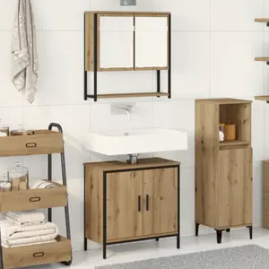 Comparateur de prix : vidaXL Ensemble de mobilier de salle de bain avec étagère 2 pcs Marron