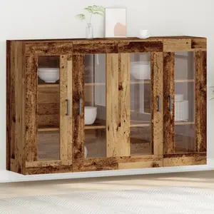 vidaXL Cabinets muraux 2 pcs Bois Ancien 69,5 x 34 x 90 cm pas cher