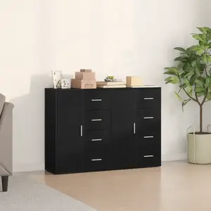 vidaXL Buffet 2 pcs Chêne noir 60 x 31 x 84 cm Bois d'ingénierie pas cher