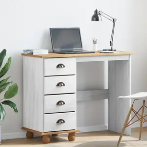 Comparateur de prix : vidaXL Bureau d'écriture avec tiroir ASKIM Blanc 95 x 40 x 75 cm