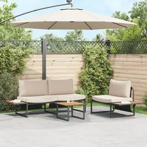 vidaXL Table Basse De Jardin Vidaxl Marron 55x55x35 Cm Dpc Et Acier pas cher