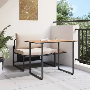 vidaXL - Buiten - Stalen - Zitten - 2 - pcs - Taupe - Staal pas cher