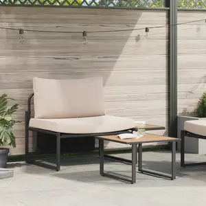 vidaXL Ensemble de canapé de jardin 2 pcs Taupe Acier pas cher
