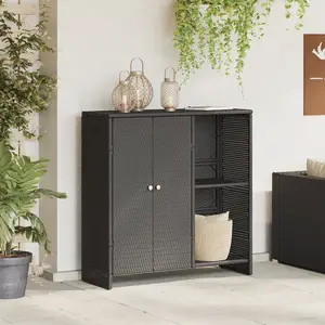 Comparateur de prix : vidaXL Vidaxl Armoire De Rangement Noir 100x36x102 Cm Rotin