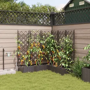 vidaXL Jardinières Vidaxl Avec Système D'irrigation En 5 Pcs Marron pas cher