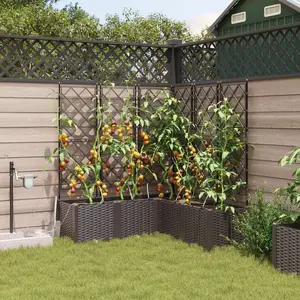 vidaXL Jardinières Vidaxl Avec Système D'irrigation 5 Pcs Marron pas cher