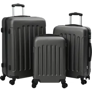 vidaXL Set de valises 3 pcs rigide gris foncé 20'' 24'' 28'' ABS pas cher