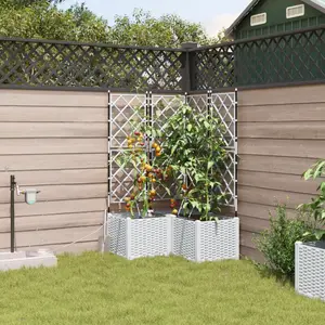 Comparateur de prix : vidaXL Jardinières Vidaxl Avec Système D'irrigation De 3 Pcs Blanc