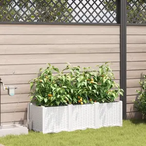 Comparateur de prix : vidaXL Jardinières Vidaxl Avec Système D'irrigation D'eau 3 Pièces Blanc