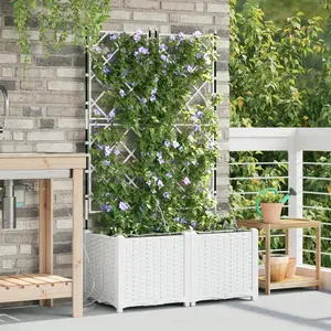 Comparateur de prix : vidaXL Jardinières Vidaxl Avec Système D'irrigation D'eau 2 Pcs Blanc