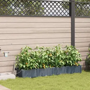 vidaXL - Tuin - Plantpot - 4 - pcs - Licht - Grijs - Staal pas cher