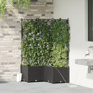 vidaXL Jardinières Vidaxl Avec Système D'irrigation 3 Pcs Noir pas cher