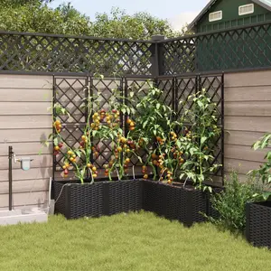 Comparateur de prix : vidaXL Jardinières Vidaxl Avec Système D'irrigation En Eau 5 Pcs Noir