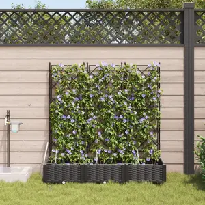 vidaXL Jardinières Vidaxl Avec Système D'irrigation 3 Pcs Noir pas cher