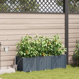 vidaXL Jardinières avec système d'irrigation à eau 3 pcs Gris clair pas cher