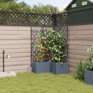vidaXL - Tuin - Plantpot - 3 - pcs - Licht - Grijs - Staal