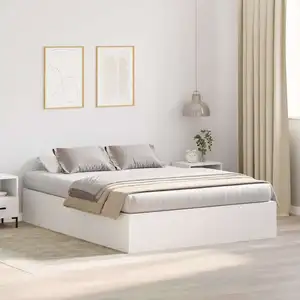 vidaXL Cadre De Lit De Rangement Vidaxl Blanc 150x200 Cm pas cher
