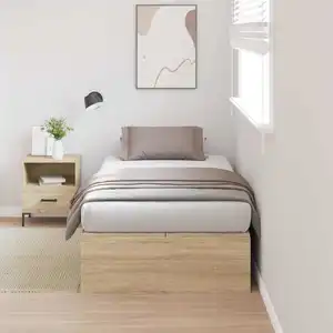 vidaXL Cadre De Lit De Rangement Vidaxl En Chêne Sonoma 100x200 Cm pas cher
