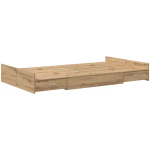 vidaXL Cadre de lit avec rangement chêne artisanal 120 x 190 cm pas cher