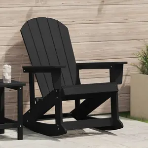 vidaXL Vidaxl Chaise Berçante Adirondack Noire 73,5x92x90 Cm Hdpe pas cher