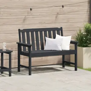 vidaXL Banc de jardin Noir 120 cm HDPE pas cher