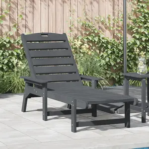 vidaXL Chaise Longue Gris Clair 53x162x98.5 cm HDPE pas cher