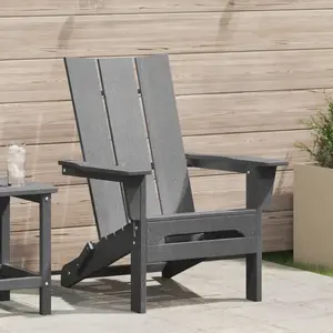 vidaXL Chaise Adirondack pliante Gris clair 80,5 x 74,5 x 92 cm HDPE pas cher