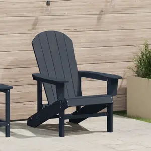 vidaXL Chaise Adirondack bleu marine 74x82x91 cm HDPE pas cher