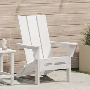 vidaXL Vidaxl Chaise Adirondack Pliable Blanche 74,5x80,5x90 Cm Hdpe pas cher