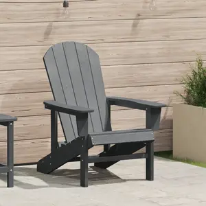 vidaXL Vidaxl Chaise Adirondack Gris Clair 74x82x91 Cm Hdpe pas cher
