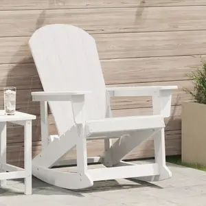 Comparateur de prix : vidaXL Vidaxl Chaise Berçante Adirondack Blanche 73,5x92x90 Cm Hdpe