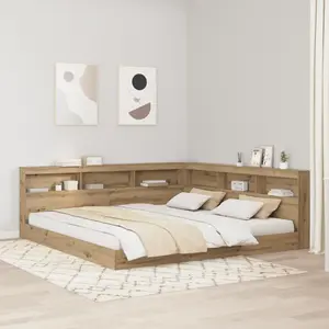 vidaXL Tête de lit de rangement avec étagère chêne artisanal 180 cm pas cher