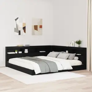 vidaXL Tête de lit de rangement Chêne noir 180 cm Bois d'ingénierie pas cher