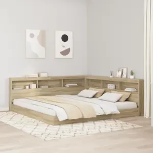 vidaXL Tête de lit de rangement Chêne sonoma 180 cm Bois d'ingénierie pas cher