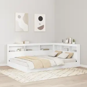 vidaXL Tête de lit de rangement Blanc 160 cm Bois d'ingénierie pas cher