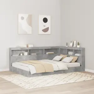 Comparateur de prix : vidaXL Tête de lit de rangement Gris béton 120 cm Bois d'ingénierie