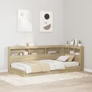 vidaXL Tête de lit de rangement Chêne sonoma 80 cm Bois d'ingénierie pas cher