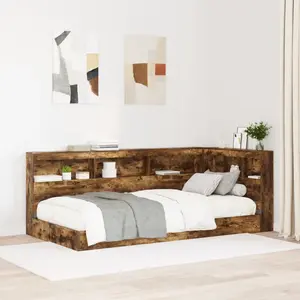 vidaXL Tête de lit de rangement Chêne fumé 80 cm Bois d'ingénierie pas cher