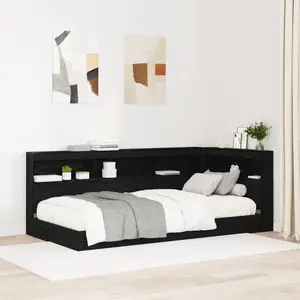 vidaXL Tête de lit de rangement Chêne noir 100 cm Melamine pas cher