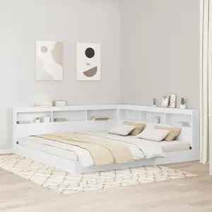 vidaXL Tête de lit de rangement Blanc 200 cm Bois d'ingénierie pas cher