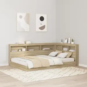 vidaXL Tête de lit de rangement Chêne sonoma 120 cm Bois d'ingénierie pas cher