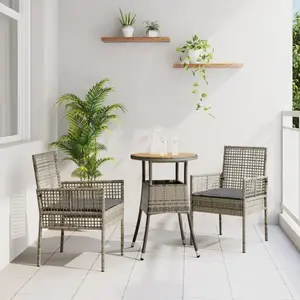 Comparateur de prix : vidaXL Ensemble De Mobilier De Jardin Vidaxl 3 Pièces Gris Rotin, Métal
