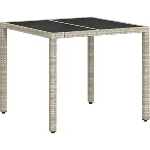vidaXL - Tuin - Eettafel - Set - 3 - pcs - Lichtgrijs - poly - rattan pas cher